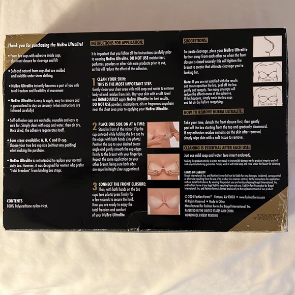 NEW AND NEVER-USED FASHION FORMS NUBRA ULTRALITE SELF-STICKING BRA CUPS - Picture 2 of 7